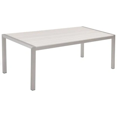 Image of Beliani Garden Dining Table for 6 People Aluminium 180 x 90 cm White Vernio