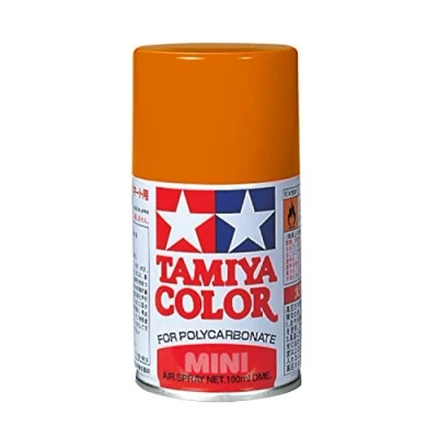 Image of Tamiya PS 61 Polycarbonate Spray Paint 100ml Can Metallic Orange For Clear PC RC