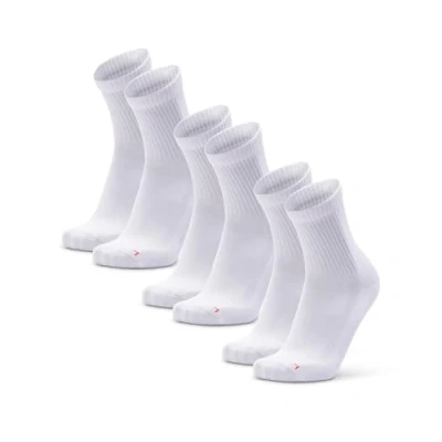 Image of DANISH ENDURANCE Athletic Sports Socks, Light Weight, Breathable Trainer Gym Men &amp; Women, Quarter Length, 3 Pack, White, 6 8