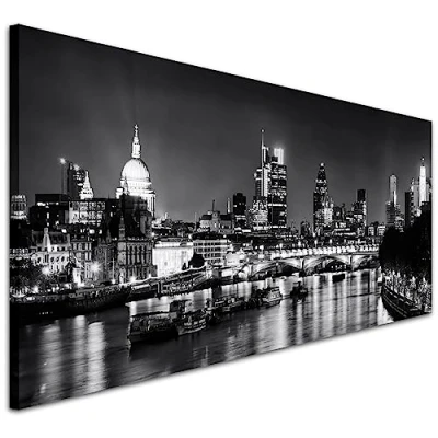 Image of Wallfillers River Thames London Skyline Canvas Art Pictures 1430 118x49cm