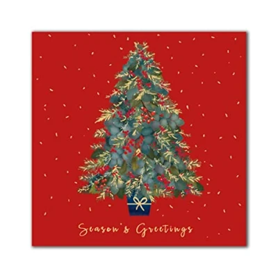 Image of Pack Of 8 Festive Christmas Tree In Aid Mind Charity Cards Xmas 557015