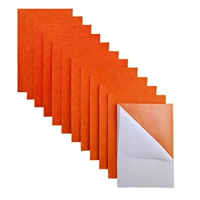 Image of Jtnohx Self Adhesive Felt, 11 Pieces Stiff Sticky Felt for Crafts, 20x30cm Sheets with Backing, Drawer Liner Jewelry Box (Orange)