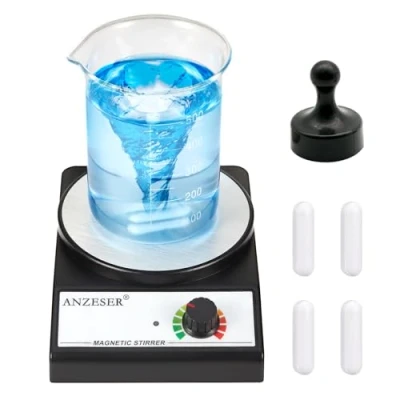 Image of ANZESER Magnetic Stirrer with 4PCS Stir Bars Set Plate Bar Retriever (NO Heating) 3000mL Mixer 3000RPM Lab (UK PLUG)