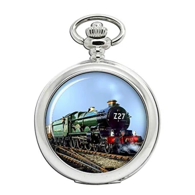 Image of Family Crests GWR Castle Class Steam Train Full Hunter Pocket Watch