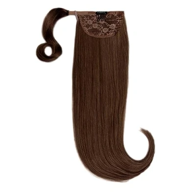 Image of Luxury Gold 22&#039;&#039; 120g Human Hair Pony 8 Chestnut