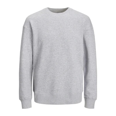 Image of Jack &amp; Jones Estar Basic CREW NECK Sweatshirt, Men&#039;s, Size: Medium, Light grey melange