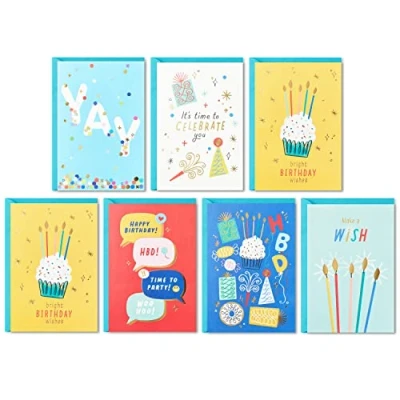 Image of Hallmark Birthday Cards Assortment, 36 with Envelopes (Bright Wishes)