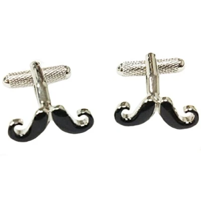 Image of Moustache Design Cufflinks in Gift Box Onyx Art London CK876 Movember