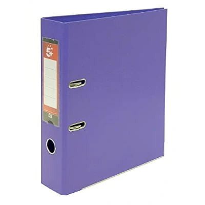 Image of 5 Star Office 138811 A4 Plastic Lever Arch File Purple (Pack of 10)