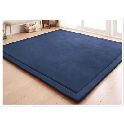 Image of Dmkjdzsw Crawling Mat for Baby Non slip，Nursery Rug，Coral Velvet Area Rugs，2cm Thick Kids Carpet Navy Blue 180 * 200cm