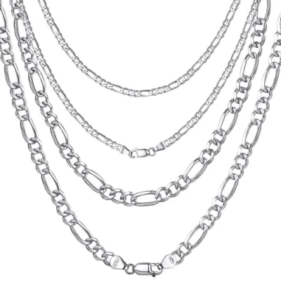 Image of Figaro Necklace 925 Silver Chains for Men Sterling Chain Mens