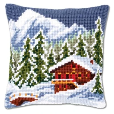 Image of Vervaco Cross Stitch Cushion Snow Landscape