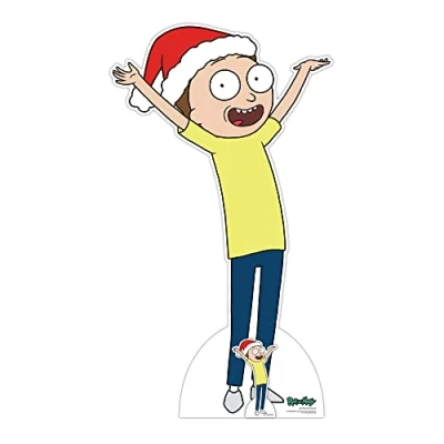 Image of Star Cutouts SC4179 Morty Smith Happy Christmas Rick and Lifesize Cardboard Cutout
