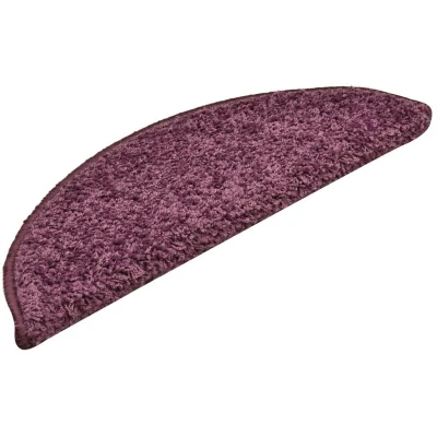 Image of vidaXL Carpet Stair Treads 15 pcs Dark Purple 56x17x3 cm
