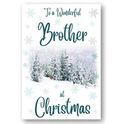 Image of Second Ave Brother Christmas Winter Scene Xmas Holiday Festive Greetings Card