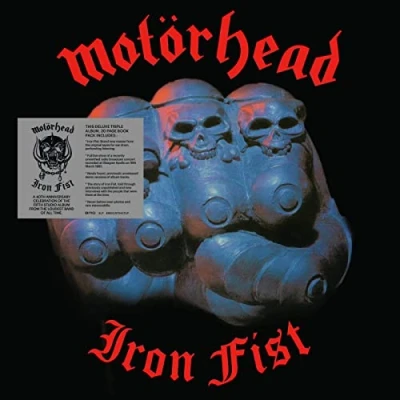 Image of Motorhead Iron Fist 40th Anniversary Deluxe 3LP Book Pack Sealed 2022 UK 3 LP vinyl set BMGCAT542TLP