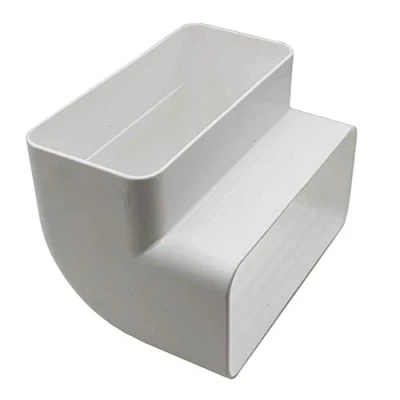 Image of Kair 90 Degree Vertical Elbow Bend 150mm x 70mm 6 3 inch Rectangular Plastic Ducting Adaptor