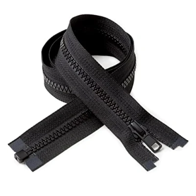 Image of IPEA Zipper Size #5 Various Lengths 2 Pieces Two Separable Zippers for Glare Decor Sewing Jackets Zip 60cm Long 30mm Wide Black