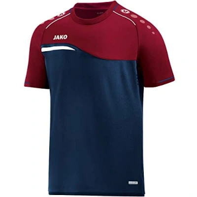Image of JAKO Women&#039;s Competition 2.0 T Shirt, Navy/Dark Red, 40