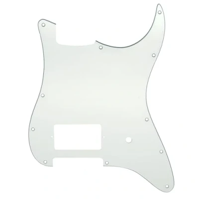 Image of Musiclily Pro 11 Holes ST Strat One Humbucker Guitar Pickguard Scratch Plate for USA/Mexico Fender Tom Delonge Stratocaster Electric Guitar, 3ply Aged White