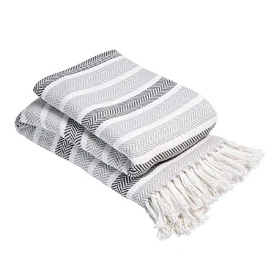 Image of Olivia Rocco Zara Throw 100% Cotton Sofa Bed Cover Throws Blanket, Grey 228 x 254 cm