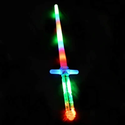 Image of Glowtopia LED Cross Guard Sword 60cm Multicoloured 3 Flashing Modes (3 Pack)
