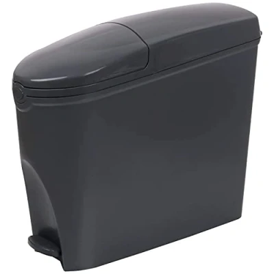 Image of Pro Kleen Sanitary Bin 20L Slimline Washrooms Toilets Hygienic Disposal Pedal Container Bins for Female Ladies And Baby Hygiene Products 20 litres Grey