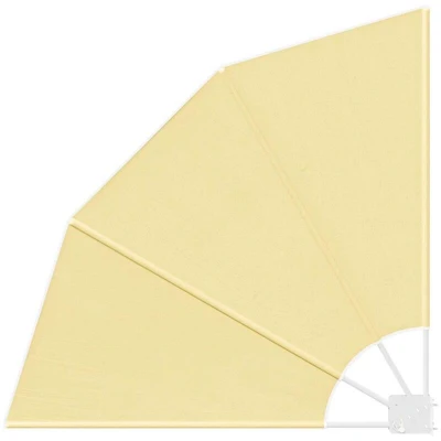 Image of vidaXL Balcony Privacy Screen Folding Manual Sand 115 x cm Fabric