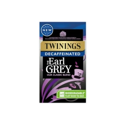 Image of Twinings Earl Grey Bergamot &amp; Lemon Flavoured Decaffeinated Black Tea Blend, 40 Biodegradable Bags