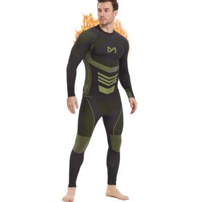 Image of MEETYOO Men’s Thermal Underwear Set, Wicking Long Johns Quick Dry Base Layer Sport Compression Suit for Workout Skiing Running Hiking