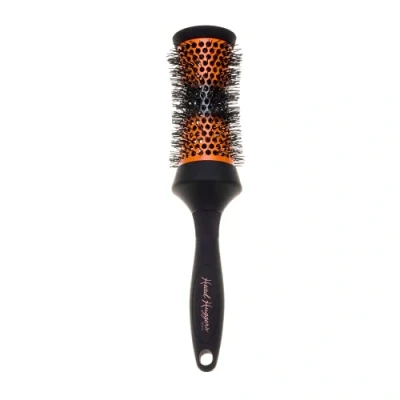 Image of Denman (Medium) Thermo Ceramic Hourglass Hot Curl Brush Hair Curling for Blow Drying, Straightening, Defined Curls, Volume &amp; Root Lift Orange Black, (DHH3)