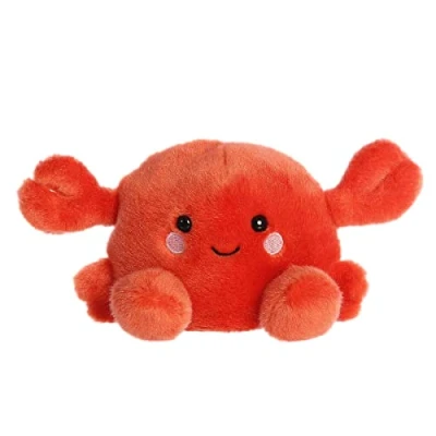 Image of Aurora Adorable Palm Pals Snippy Crab Stuffed Animal Pocket Sized Fun On The Go Play Red 5 Inches