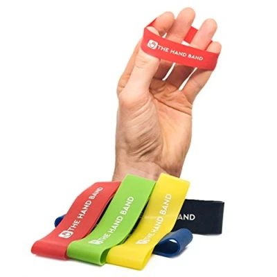 Image of THE hand BAND exerciser and strengthener set 10 finger resistance bands perfect for extensor training, forearm, strength, health injury rehabilitation