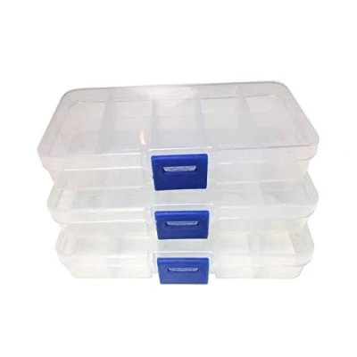 Image of Ardisle 3 x 10 COMPARTMENT SMALL ORGANISER STORAGE PLASTIC BOX CRAFT LOOM NAIL ART BEADS