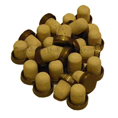 Image of Plastic Top Corks 24pk Gold Wine Bottle Press Tops Homebrew Cider &amp; Making
