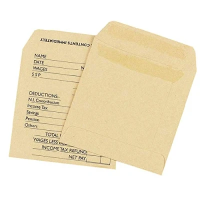Image of Q Connect Envelope Wage 108x102mm Printed Self Seal 90gsm Manilla (Pack of 1000)