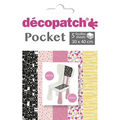 Image of Décopatch Ref DP029C Pocket Papers Children&#039;s Designs Contains 5 Complementary Sheets of Paper, Each Sheet is 30 x 40cm, Small 13 9.5cm Pack Size