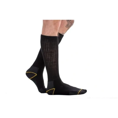 Image of Soxy 6 Pairs Mens Heavy Duty Extra Long Work Socks Shoe Safety/Steel Toe Boot Socks, MultiBlack/Multi, UK 11 (EU 39 45)