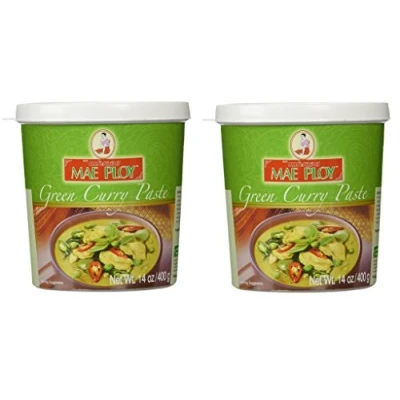 Image of Mae Ploy Thai Green Curry Paste FLaNnO, 2 Pack (14 oz jar)