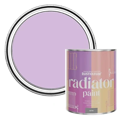 Image of Rust Oleum Purple Heat Resistant Radiator Paint in Satin Finish Violet Macaroon 750ml