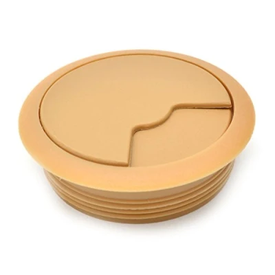 Image of 60mm Beech PC Computer Desk Plastic Grommet Table Cable Tidy Wire Hole Cover by GTV