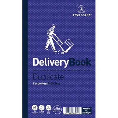 Image of Challenge Carbonless Duplicate Delivery Book 100 Sets 210x130mm (Pack of 5) 100080470 + Free FINCHLEY Refill Pen