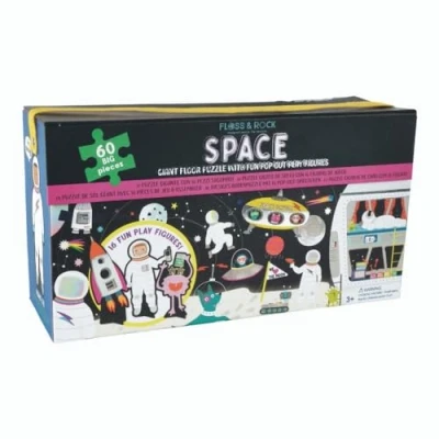Image of Floss &amp; Rock 60 Piece Giant Floor Puzzle With Pop Out Figures Space 43P6370