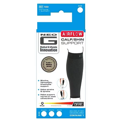 Image of Neo G Calf Support for Running, Sports, Daily Wear Shin Pain Relief from Injury, Strains, Sprains, Weak Calves Splints Compression Sleeve Men Women M