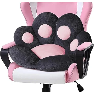 Image of LANPEW Cushion,Cat Paw Cushion Cute Chair Seat Lazy Sofa Outdoor Decoration Warm Floor Skin Friendly Mat (black, 60x60cm)