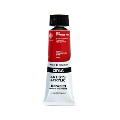 Image of Daler Rowney Cryla Acrylic 75 ml Pyrrole Red, Professional Artists