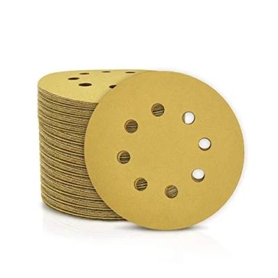 Image of SPEEDWOX 100 Pcs 5 Inches 8 Hole Sanding Discs 220 Grit Dustless Hook and Loop Sandpaper for Random Orbital Sander Yellow Finishing Automotive Woodworking