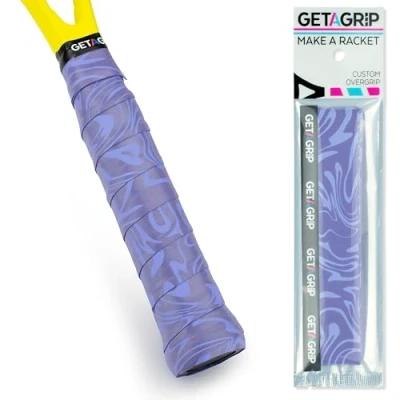 Image of GET A Grip Custom Tennis Racket Tape Anti Slip/Quick Drying Overgrips Precut Badminton with Finishing Squash Tapes (Purple Haze, 1 Grip)