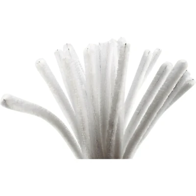 Image of Pipe Cleaners, thickness 9 mm, L: 30 cm, white, 25pcs