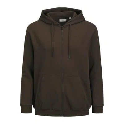 Image of Jack &amp; Jones Jjebradley ZIP HOOD Zipup sweatshirt, Men&#039;s, Size: 3XL, Mulch